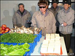 Kim Jong-il visita un mercado