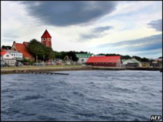 Vista de la isla de Falklands