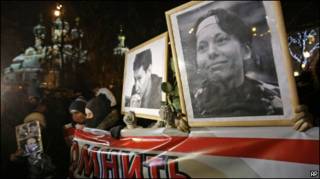 Митинг памяти Анастасии Бабуровой и Станислава Маркелова. Москва, январь 2010 года.