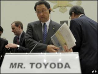 El presidente de la empresa automotriz japonesa Toyota, Akio Toyoda, en EE.UU.