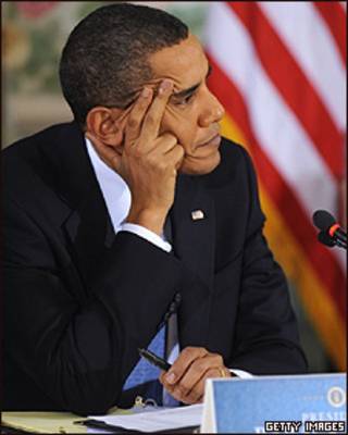 Barack Obama durante a reunião em Washington