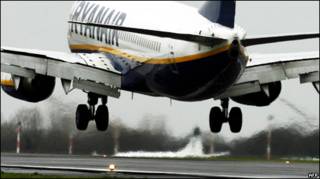 Самолет Ryanair на взлете