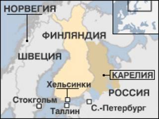 Карта Финляндии