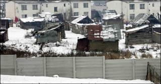 Casas de gitanos en Ostrovany, Eslovaquia.