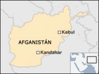 Mapa de Kandahar en Afganistán