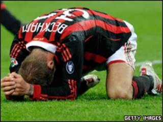 Beckham tras sufrir la lesión