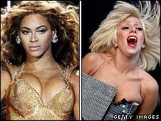 当红歌坛女星Lady Gaga和Beyoncé