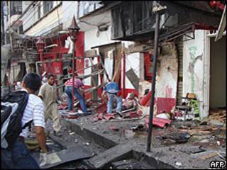 Escena tras el ataque en Buenaventura.