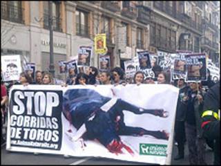 Protesta contra las corridas de toros en Madrid