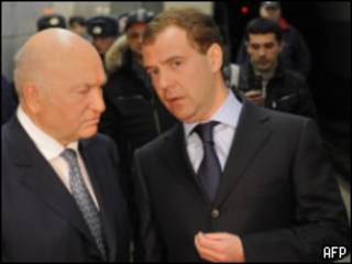 президент Медведев и мэр Москвы Лужков