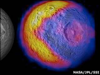 Imagen de Pac Man en la luna Mimas.
