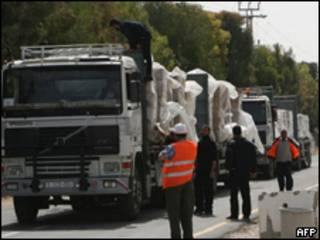 Transporte de mercancías hacia Gaza