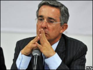 El presidente de Colombia, Álvaro Uribe