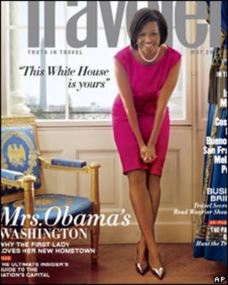 Portada de revista con la foto de Michelle Obama