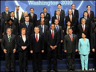 Alguns dos participantes da conferência sobre desarmamento em Washington