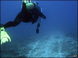 Experto analizando los daños en la Gran Barrera de Coral australiana