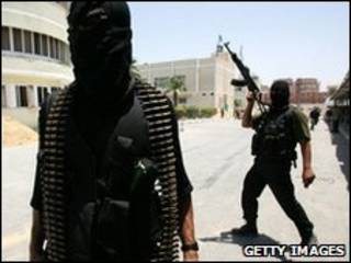 Miembros del ala militar de Hamas
