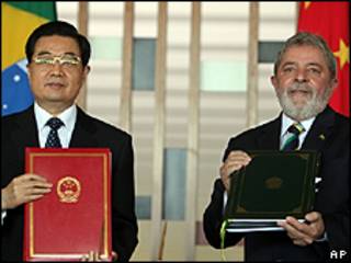 Hu Jintao e o presidente Lula