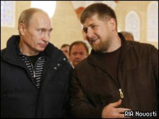 Российский премьер-министр Владимир Путин и президент Чечни Рамзан Кадыров