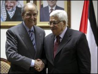 محمود عباس و جورج میچل