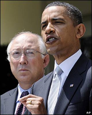 Barack Obama e Ken Salazar na Casa Branca