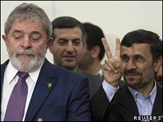 Os presidentes Lula e Ahmadinejad