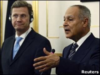 وزير الخارجية المصري، أحمد أبو الغيط رفقة وزير الخارجية الألماني، جيدو ويسترفيلي
