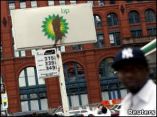 Placa manchada da British Petroleum