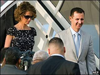 Bashir al Asad, presidente sirio, a su llegada al aeropuerto internacional de Maiquetía, en Caracas