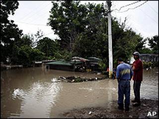 Una calle inundada