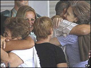 Dissidentes cubanos chegando em Madri