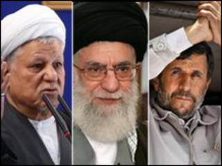 محمود احمدی نژاد، آیت الله خامنه ای، اکبر هاشمی رفسنجانی