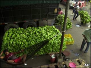 Un montón de bananas para la venta