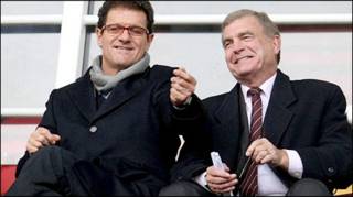 Fabio Capello dan Trevor Brooking