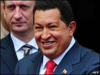 O presidente venezuelano Hugo Chávez durante cerimônia em Caracas nesta sexta-feira (AFP, 23 de julho)