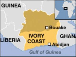 Ramani ya Ivory Coast