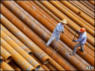 Trabajadores en China