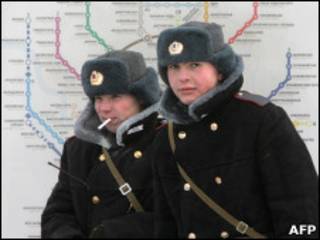 милиционеры зимой