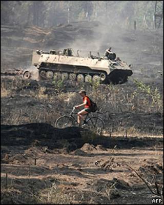 Veículo militar na região russa de Voronezh