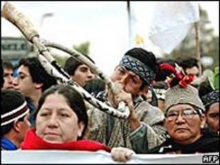 Marcha de mapuches (Foto de archivo)