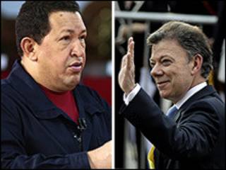 Hugo Chávez y Juan Manuel Santos