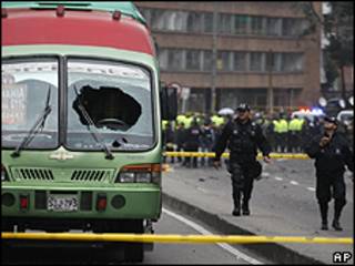 Local da explosão em Bogotá/AP