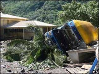 Destrucción en Samoa