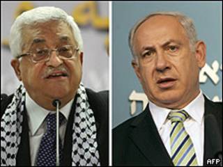 Abbas (esq.) e Netanyahu
