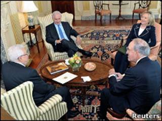 Reunión entre Mahmoud Abbas, Benjamín Netanyahu, Hillary Clinton y George Mitchell