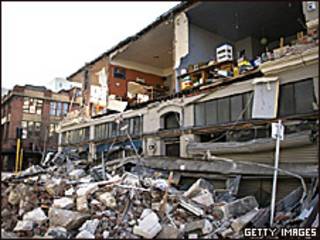 Destroços em Christchurch