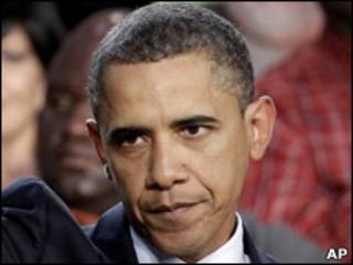 Barack Obama durante su discurso en Ohio