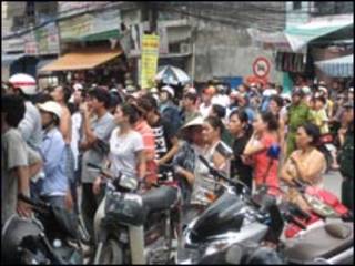 TTại hiện trường vụ án mạng (ảnh của báo Tiền Phong)