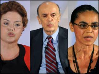 Dilma, Serra e Marina (arquivo/ABr)