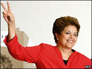 Dilma Rousseff, candidata más votada en las elecciones de Brasil.